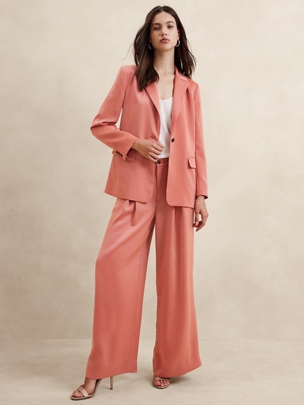 Banana Republic Coral Wide-Leg Dress Pants and Blazer